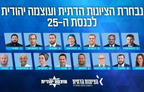 נסגרו סופית: צפו ברשימת הציונות הדתית ועוצמה יהודית לבחירות לכנסת ה-25